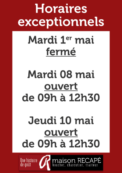 S19 horaires excep mai p